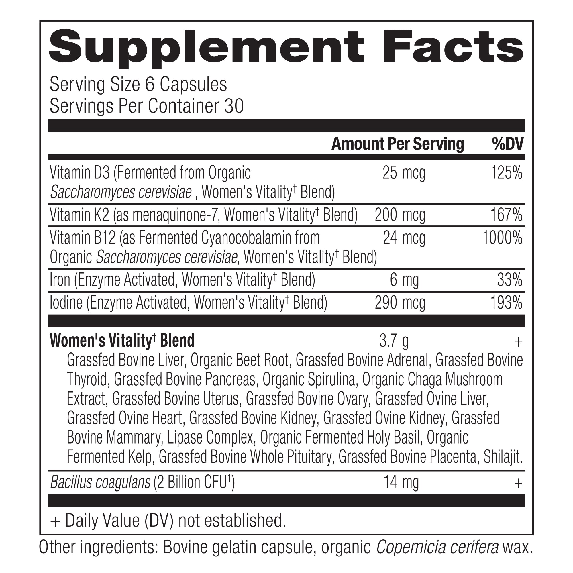 organ blend womens vitality supplement