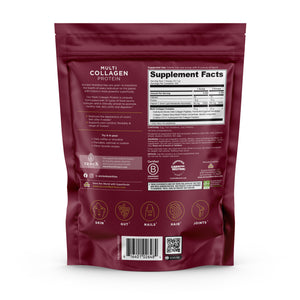 Multi Collagen Protein Powder Pure 100 Serving Bag side of bag