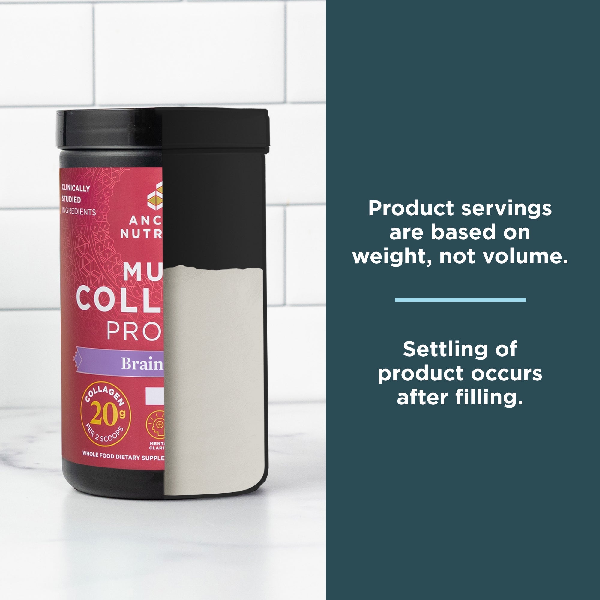 product servings are based on weight, not volume