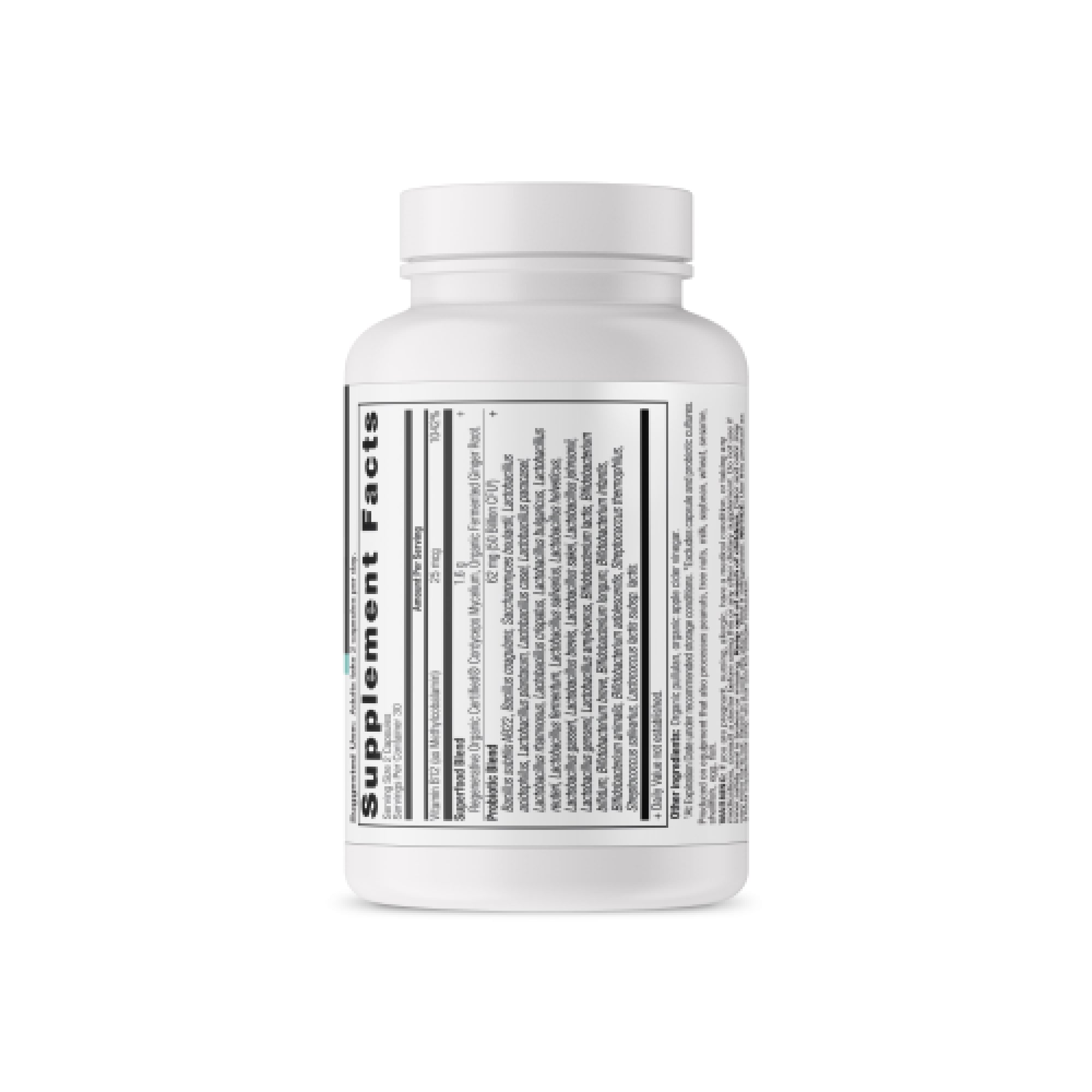 Regenerative Organic Certified™ Metabolism Support Probiotics back of bottle