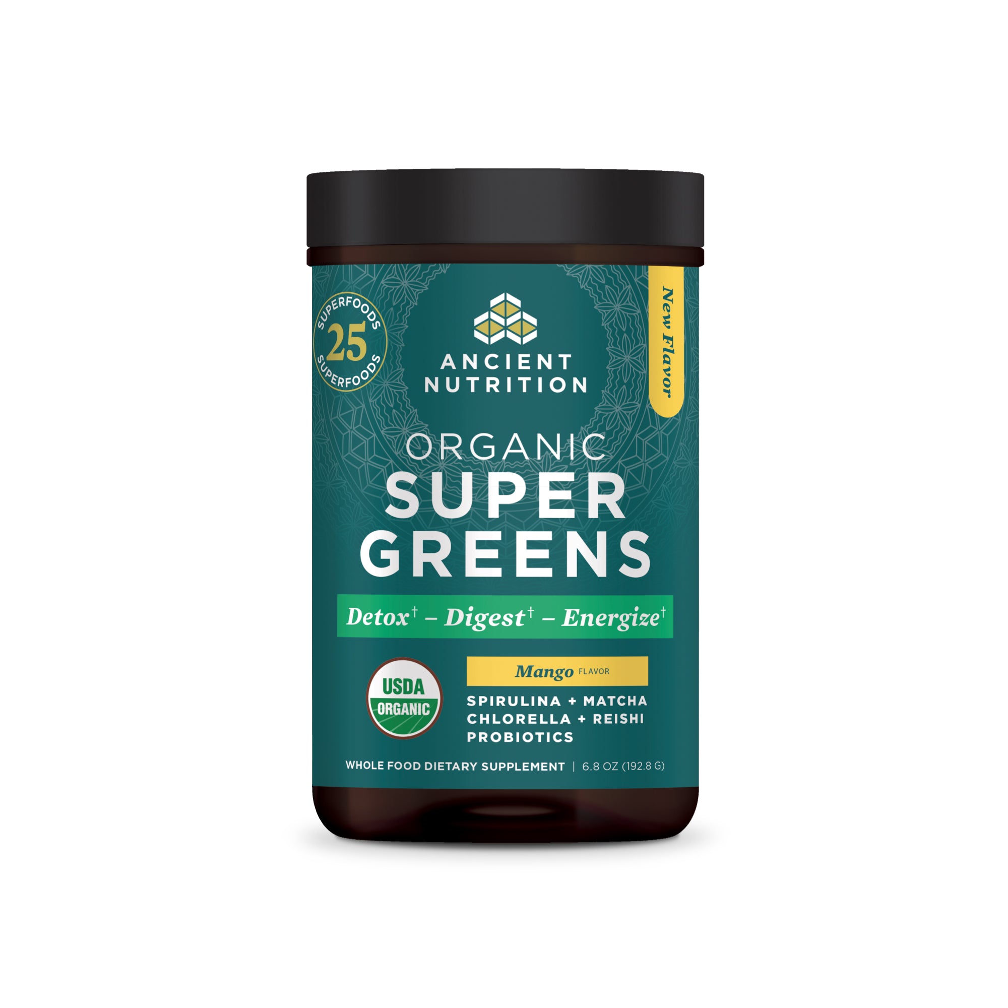 Organic SuperGreens Powder Mango Flavor (25 Servings)