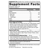 Organic SuperGreens Powder Berry Flavor (12 Servings) supplement label