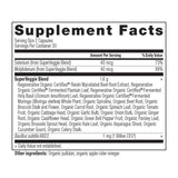 Regenerative Organic Certified™ SuperVeggies  supplement label