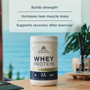 bottle of Whey Protein Powder Vanilla