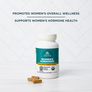 a bottle of Regenerative Organic Certified™ Women's Hormones on a white background