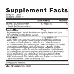 Regenerative Organic Certified™ Women's Once Daily Probiotics supplement label