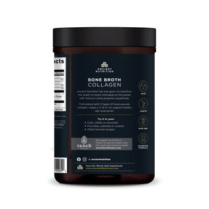 Bone Broth Collagen Side Panel - Try it in your smoothie, pancakes, oatmeal, & more! 