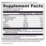 Bone Broth Protein Powder Chocolate (20 Servings) supplement label