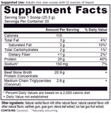 Bone Broth Protein Salted Caramel Supplement Facts Panel 