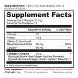 Collagen Peptides Protein Powder Immune (12 Servings) supplement label