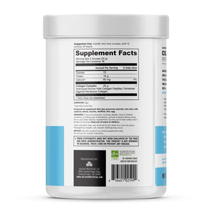Collagen Peptides Protein Powder Unflavored (36 Servings)  back of bottle