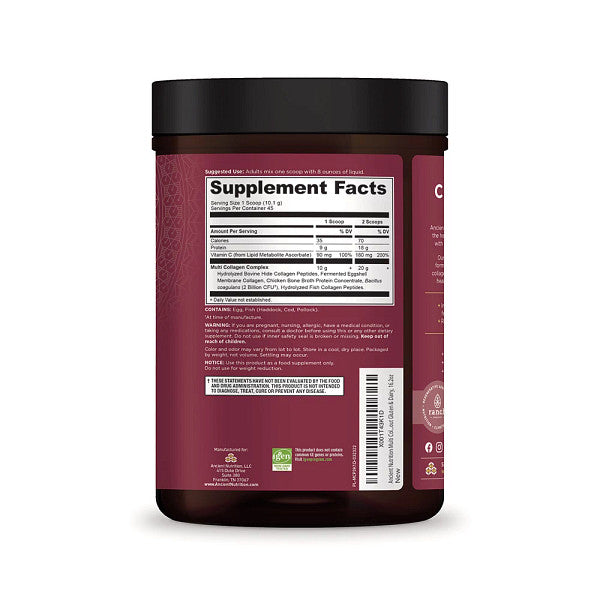 multi collagen protein side of bottle