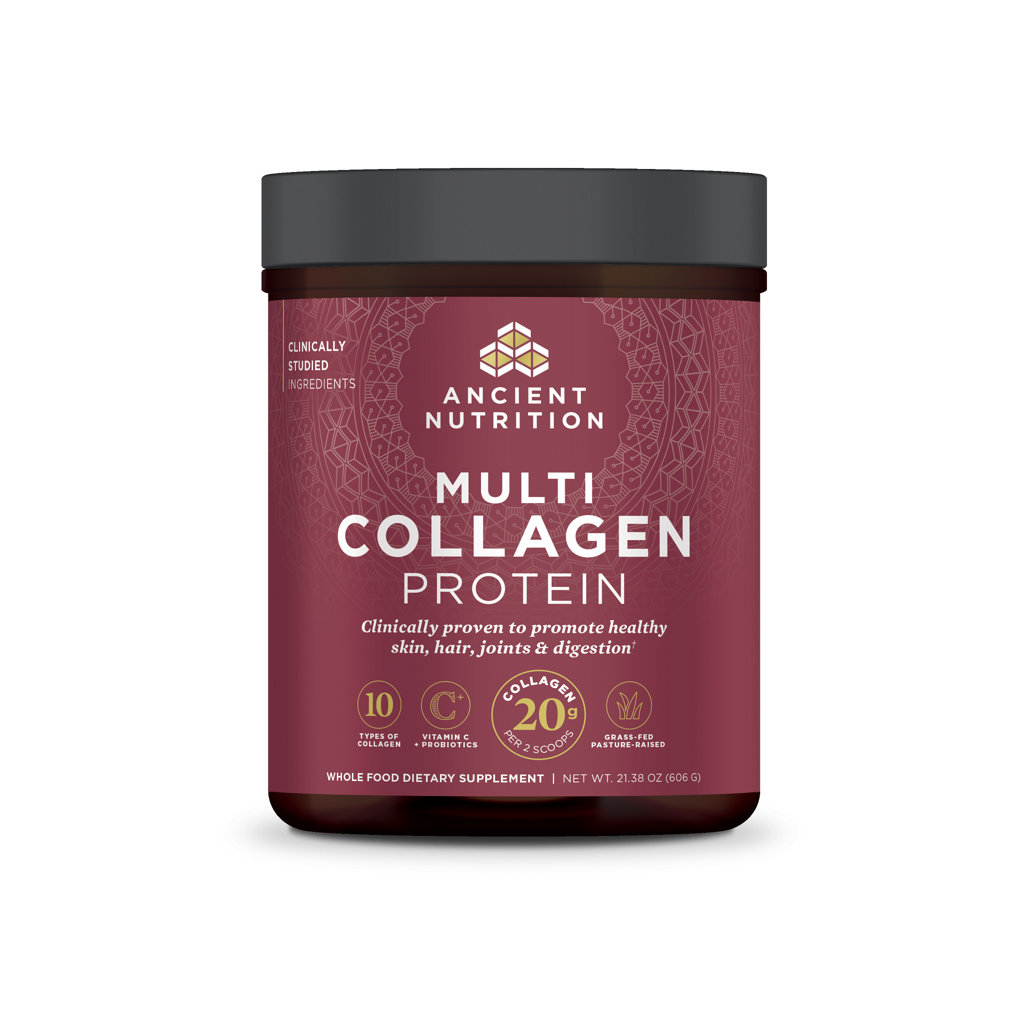 multi collagen protein pure 60 servings front of bottle 
