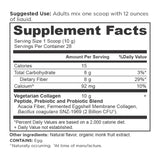 Vegetarian Collagen Peptides Powder (28 Servings) supplement label