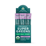 Organic SuperGreens Stick Packs Powder Berry Flavor 16 Count Box