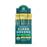 Organic SuperGreens Stick Packs | Powder Mango Flavor 16 Count Box