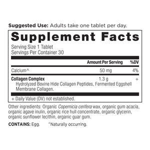 Collagen Peptides Tablets supplement label
