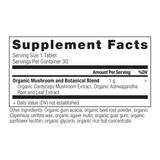 Cordyceps Energy and Endurance Tablets supplement label