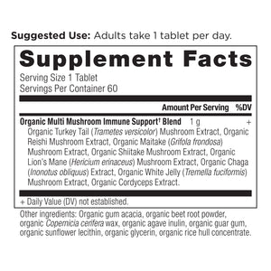 Multi Mushroom Tablets supplement label