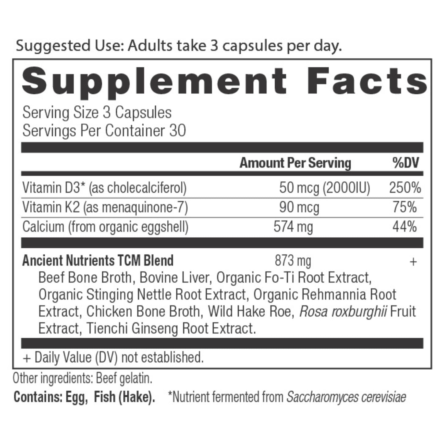 ancient nutrients calcium supplement label