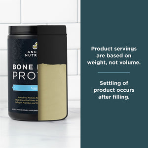 bone broth protein vanilla bottle 3/8 full