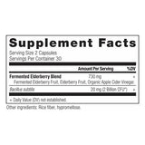 elderberry + probiotics capsules supplement label
