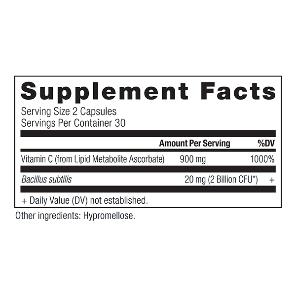 vitamin c + probiotics supplement label