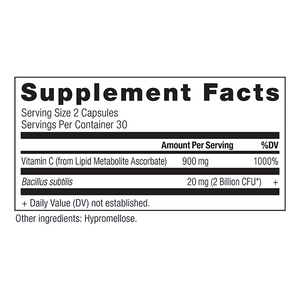vitamin c + probiotics supplement label