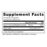 Vitamin c supplement label