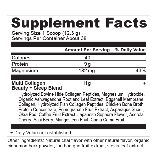 multi collagen protein beauty sleep supplement label 