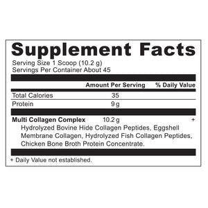  Multi Collagen Protein powder supplement label