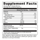 bone broth protein salted caramel supplement label