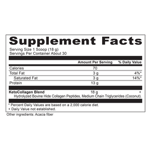keto collagen supplement label