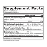 SBO Probiotics Gut Restore supplement label