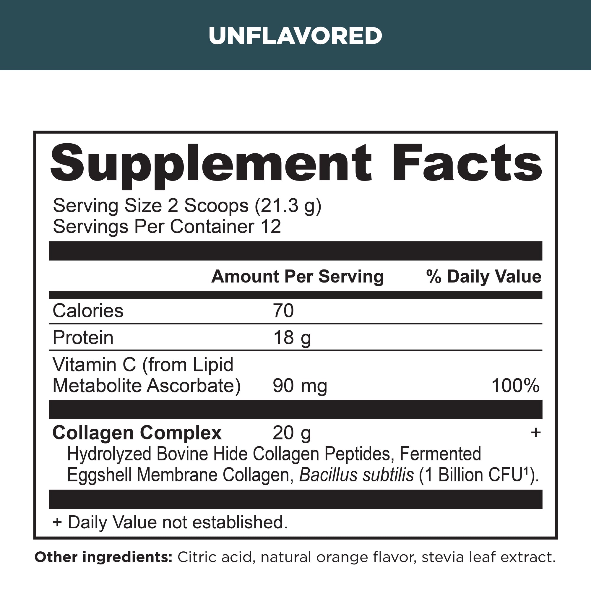 collagen peptides unflavored supplement label