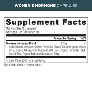 womens hormones capsules supplement label
