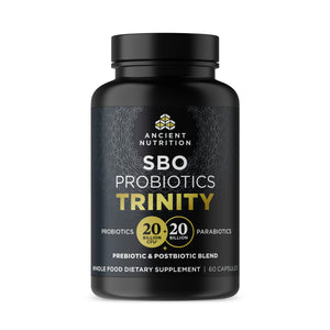 SBO Probiotics Trinity Capsules Front of bottle
