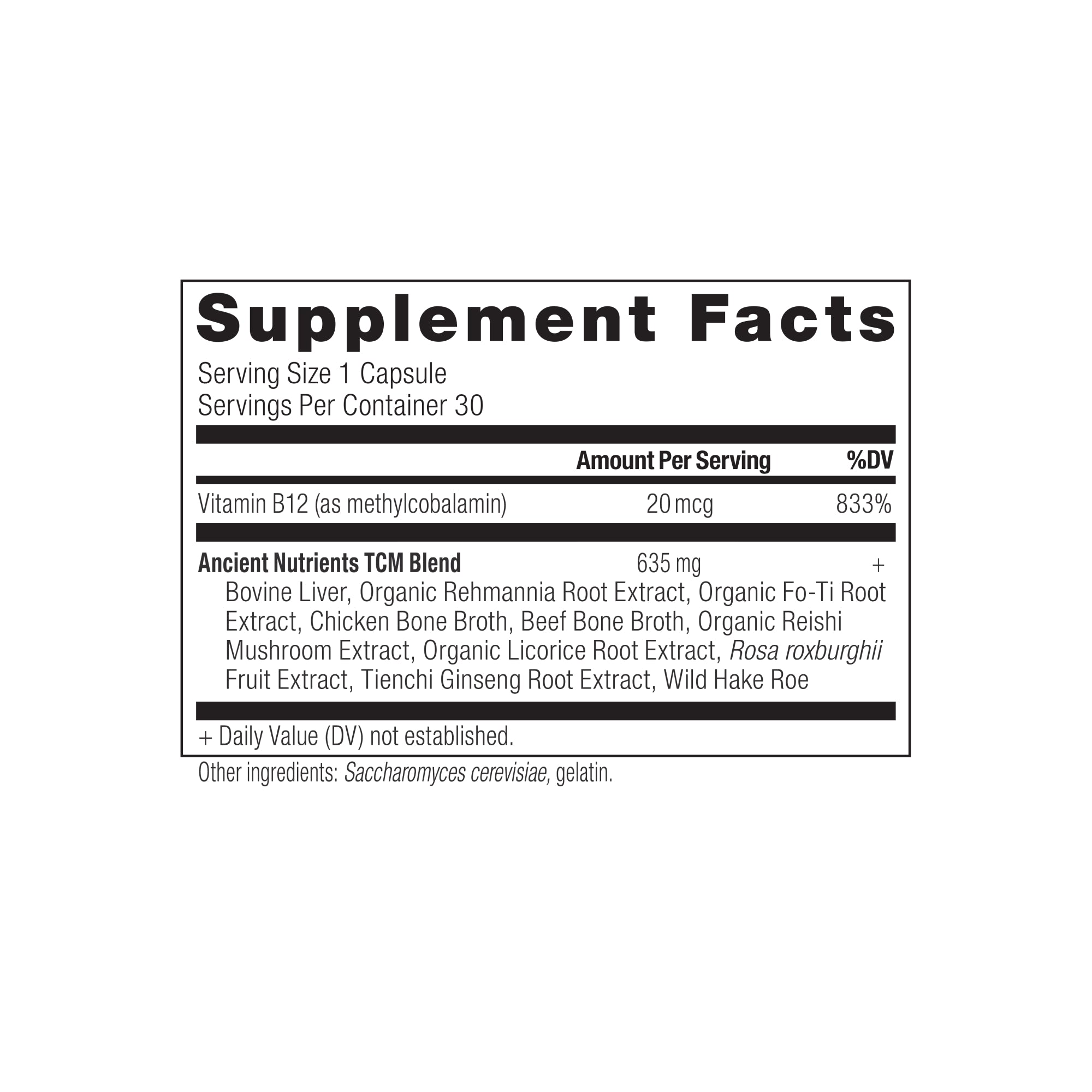 vitamin B12 supplement label