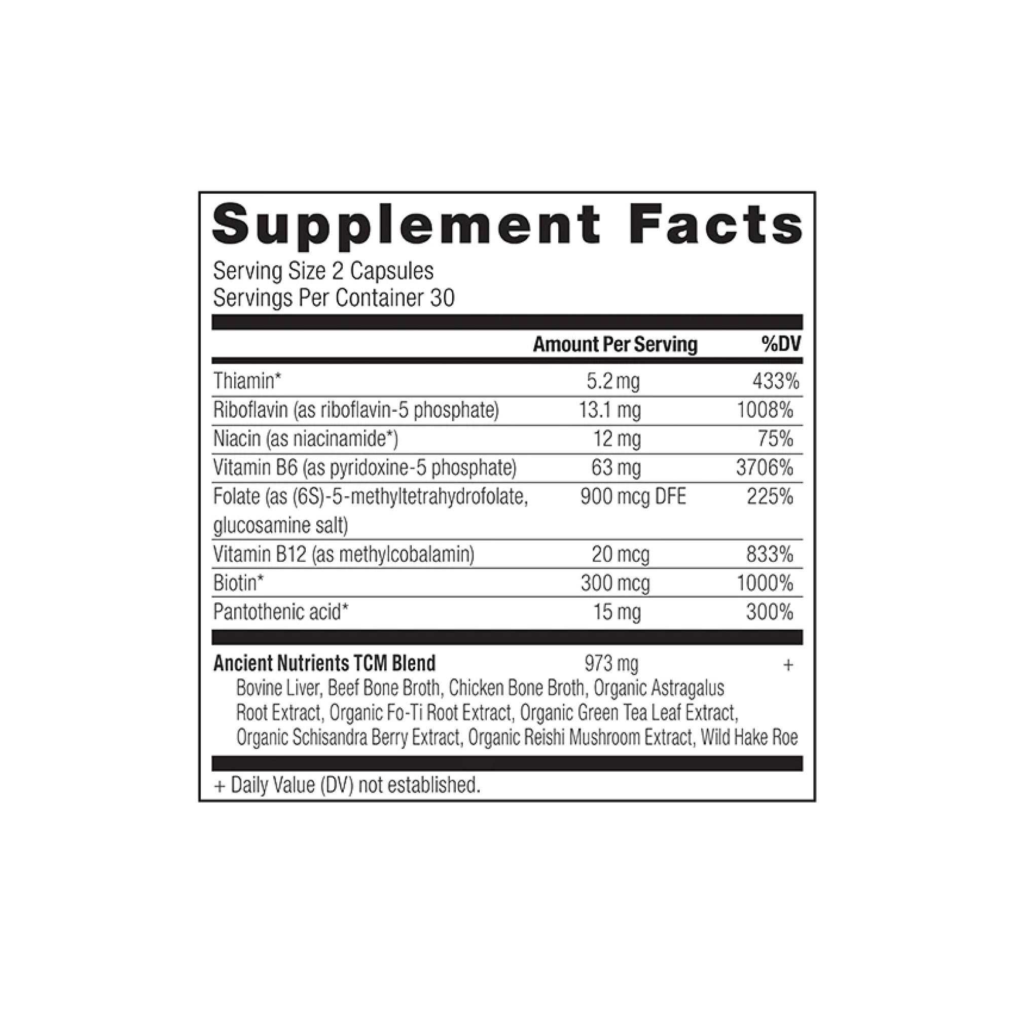 vitamin b complex supplement label
