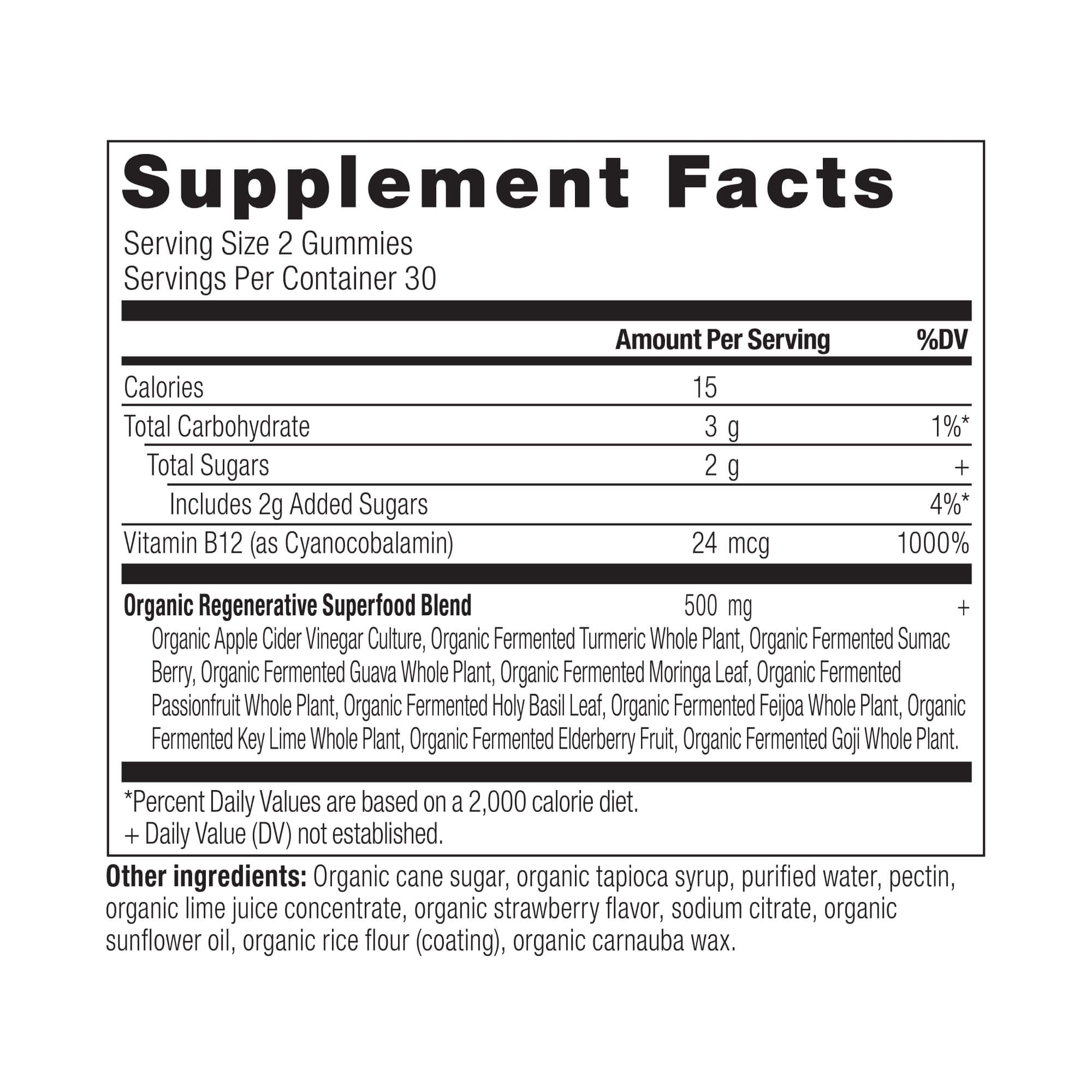 herbal cider vinegar gummies supplement label