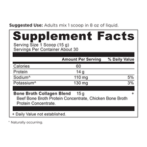 bone broth collagen pure supplement label