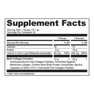 multi collagen protein pure supplement label
