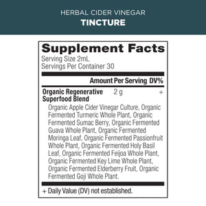 herbal cider vinegar tincture supplement label