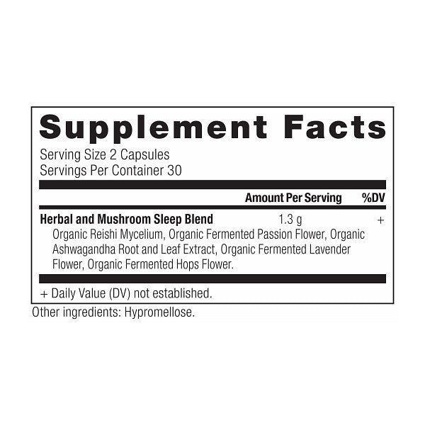 Stress & Sleep Support Capsules supplement label